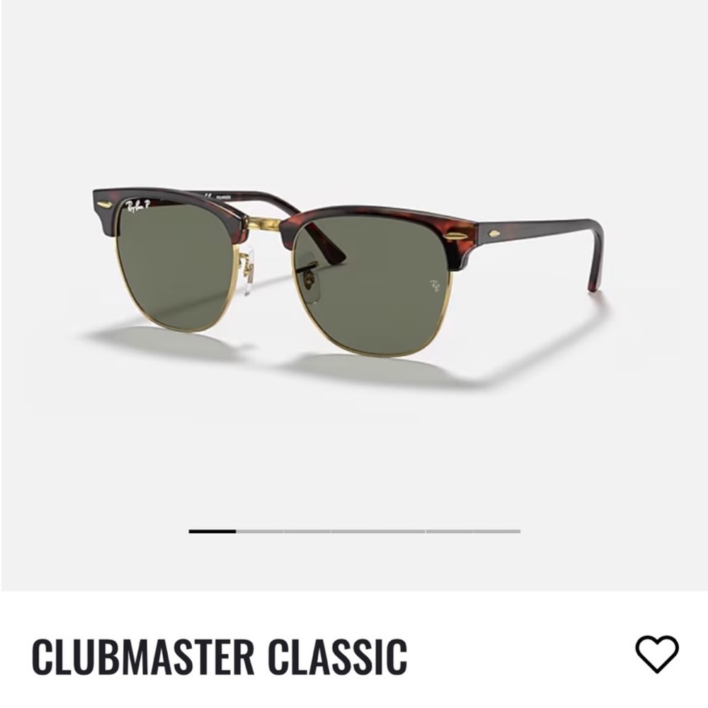 Ray-Ban Clubmaster Classic Tortoise and Gold Polarized Sunglasses - Picture 4 of 6